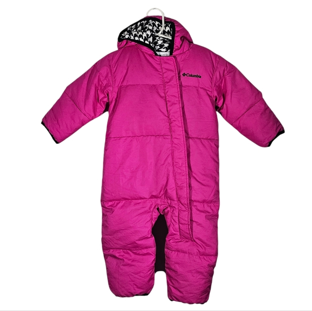 Columbia Vibrant Pink Girls One Piece Snowsuit Size 12-18M